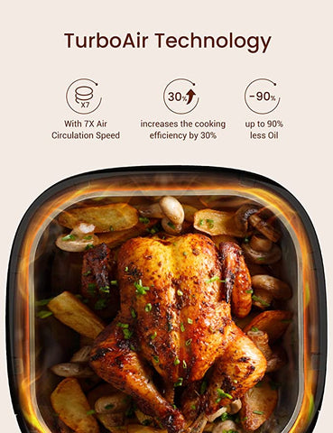 Proscenic T22 Air Fryer, 5.3 QT, 13-in-1 Oilless Small Oven with 100+ Online Recipes, Compatible with APP & Alexa, Shake Reminder & Preheat, Dishwasher-Safe