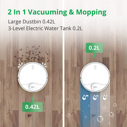 360 S9 Robot Vacuum and Mop, Ultrasonic & LiDAR Dual-Eye, Laser Mapping, 2650 Pa.