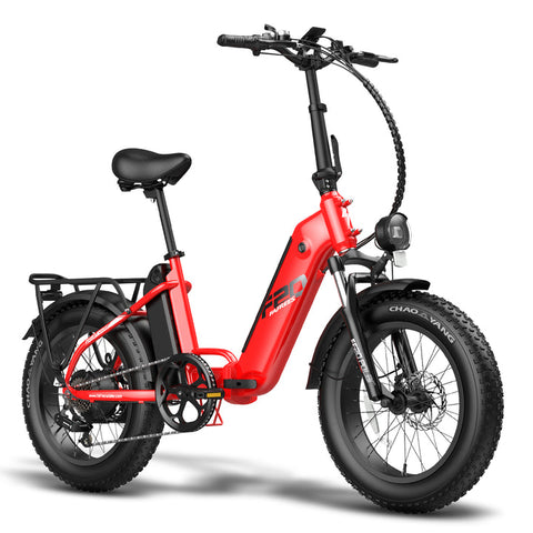 Electric Bike Fafrees FF20 Polar 500W 10.4Ah*2 Batteries Foldable Electric Bike Fat Bike Max Speed 25km/H-Red