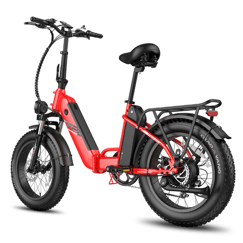 Electric Bike Fafrees FF20 Polar 500W 10.4Ah*2 Batteries Foldable Electric Bike Fat Bike Max Speed 25km/H-Red