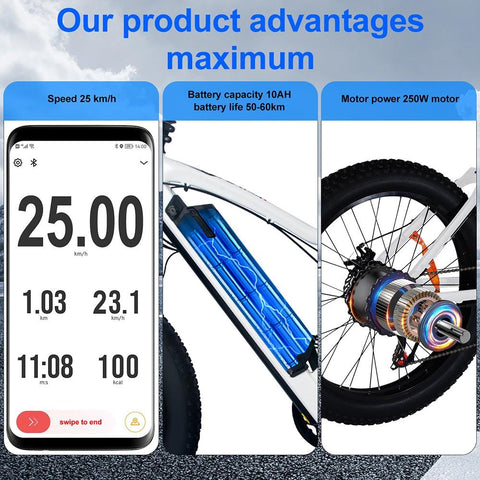 ONESPORT BK1 Electric Bike 26 Inch Tires 36V 350W - White