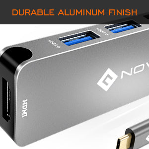 NOVOO USB C 5 in 1 Aluminum Multiport Hub Dark Grey
