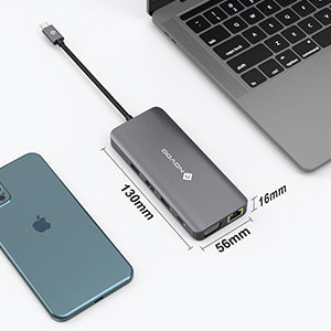 NOVOO USB C Hub 11-in-1 Adapter Grey