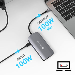 Novoo 9 in 1 USB C Hub Adapter Grey